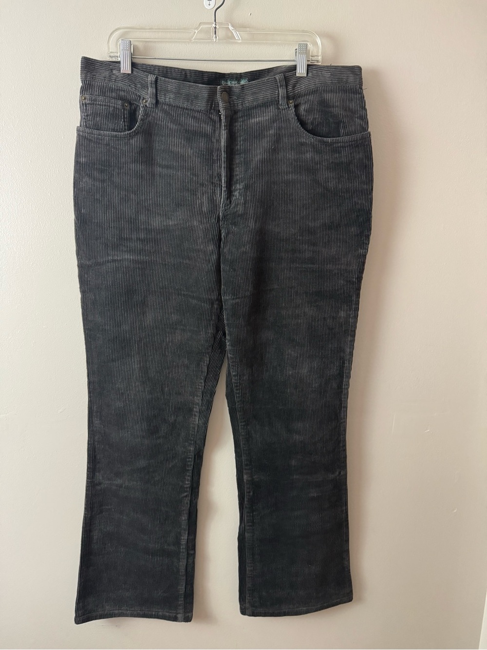 Ralph Lauren Jeans Co Black Corduroy Wide Leg  Jeans Size 16 Fall Casual Winter